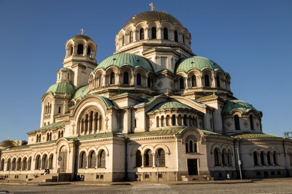 The Alexander Nevsky Cathedral Under a Blue Sky